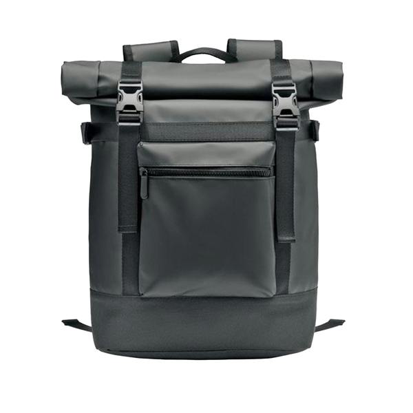 MidOcean Jaya Bag Roll Top Tarpaulin Backpack - Black - 