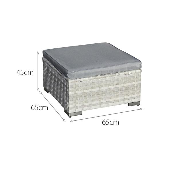 malta rattan 10 seat rising firepit u shape set in dove grey with 2 footstools