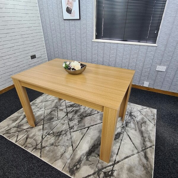 Kosy Koala Dining Table Beige Wood Kitchen Place for 4 Seats, Dining Table Only (Beige H 75 x L 117 x W 77 cm)
