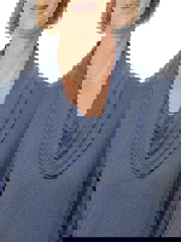 PennyPlain Tunic Cowl Neck Top - Sky