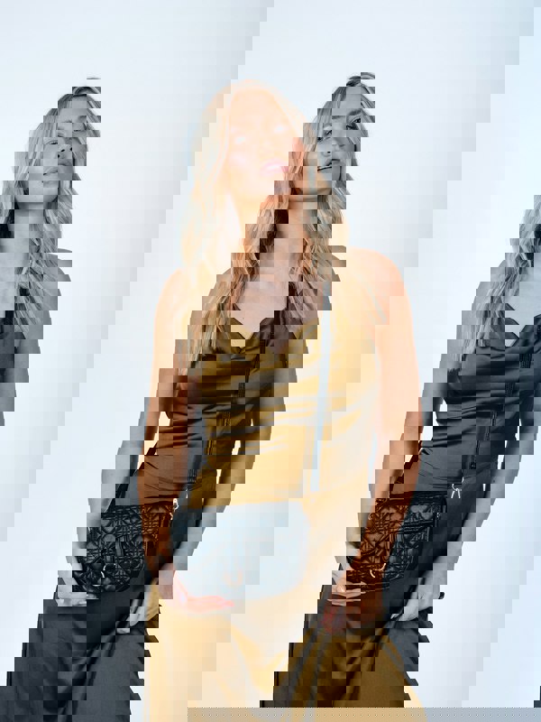 SVNX Quilted Crossbody Bag in Black