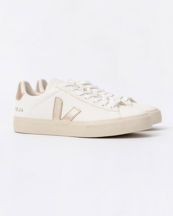 Veja Campo Leather Womens Trainers - White/Platine