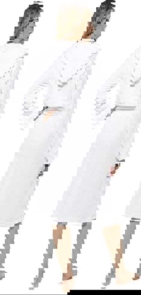 KAV Super Soft 100% Cotton Womens Hooded Towelling Bath Robe - Ladies Hooded Towel Robes for Housecoat, Nightwear, Lounge Wears with Pockets and Belt