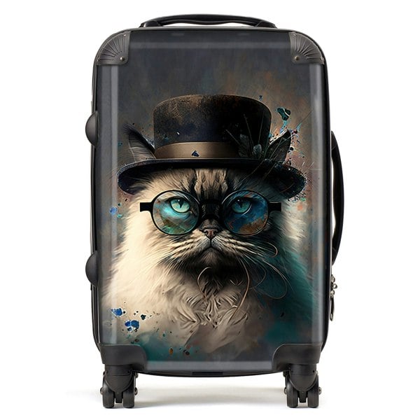 Warren Reed Birman Cat Face Glasses And Hat Splashart Suitcase