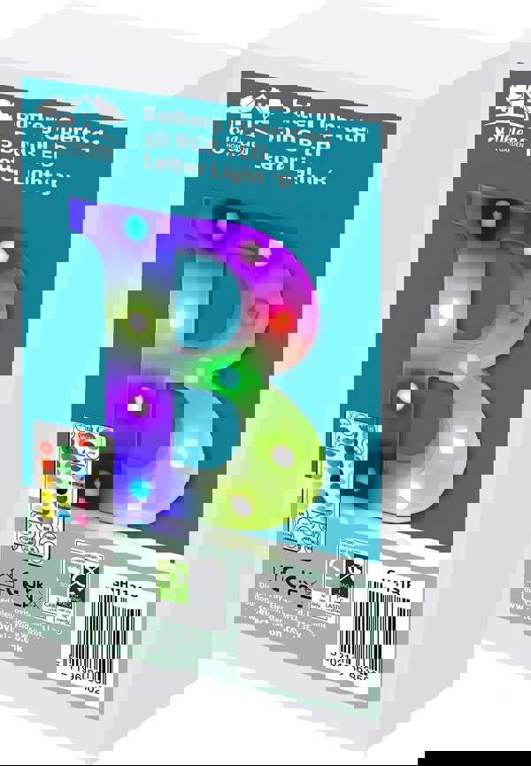 St Helens Battery Operated RGB Letter   With Remote Control Letter B