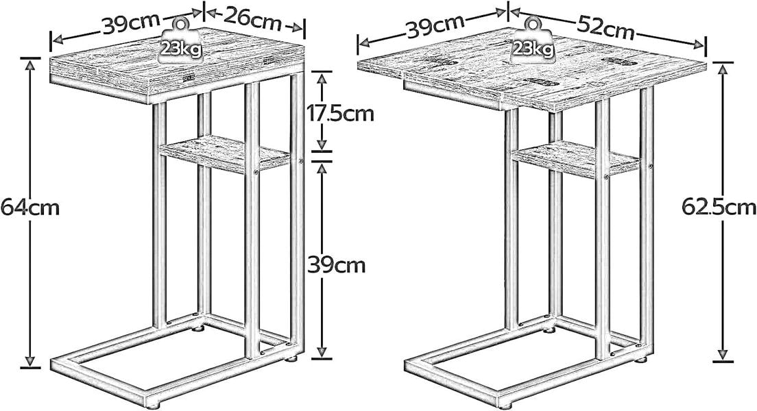 Rafaelo Mobilia Foldable Sofa Side Table