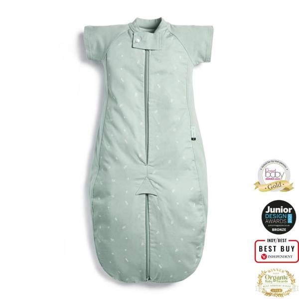 ergoPouch - Organic All Year Short Sleeved 2 in 1 Sleeping Suit Bag - Sage - 1.0 TOG