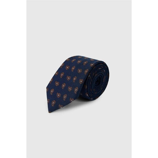 Ted Baker Navy Pine Paisley Boucle Tie