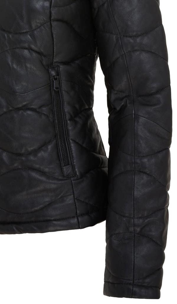 Infinity Leather Womens Puffer Quilted Bomber Leather Jacket - Hamar