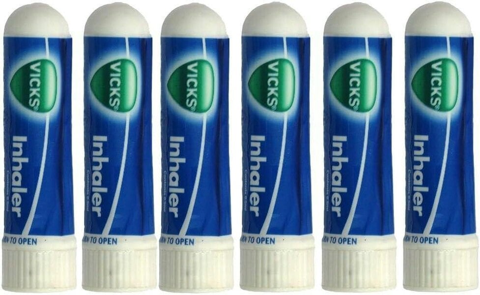 Vicks Inhaler Nasal Sticks for Temporary Blocked Nose Relief, Pack of 6