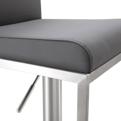 Furniture Edit Amalfi Grey Vegan Leather Adjustable Stool