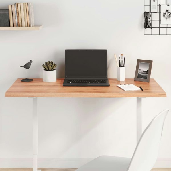 Berkfield Table Top Light Brown 100x60x2 cm Treated Solid Wood Oak