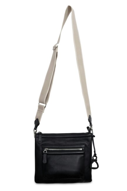 SADDLER Ellen Leather 3-Section Zip-Top Crossbody bag  - Handmade by Saddler - Black