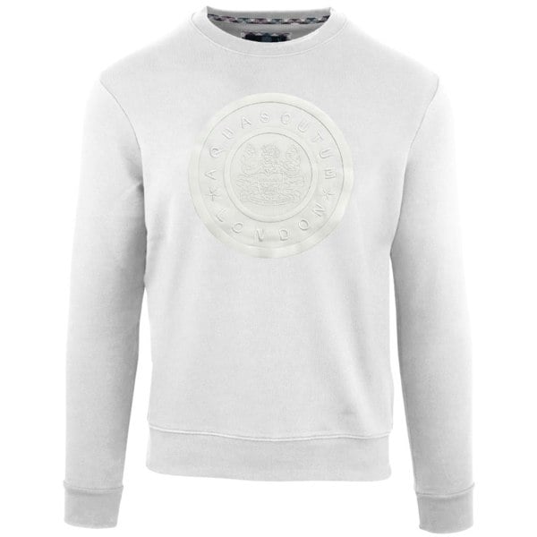 Aquascutum Monotone Large Circle Logo Sweatshirt - White