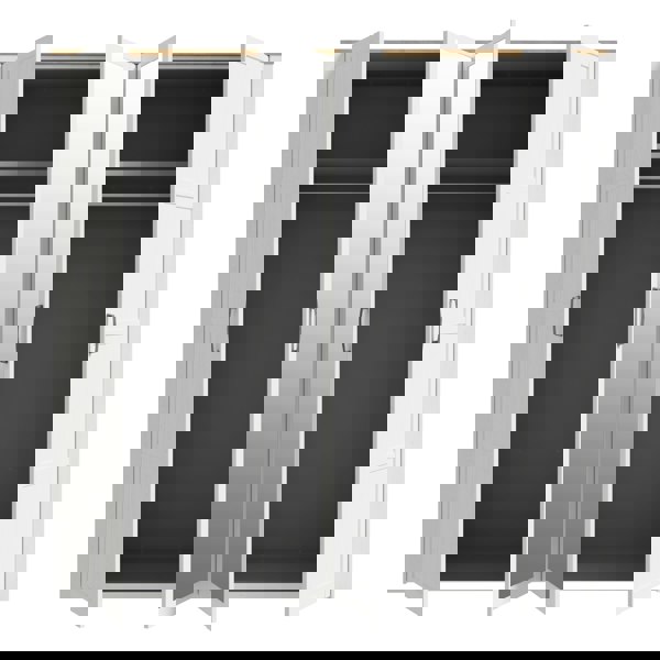 Furniture To Go Bohol 2 Door 2 Mirrored Door Wardrobe in Riviera Oak/White