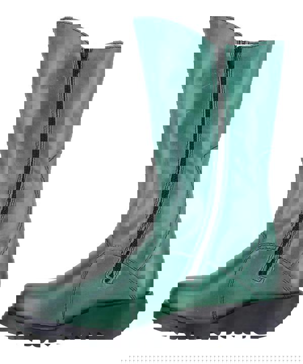 Fly London Mes 2 Womens Wedge Heel Leather Buckle Mid-Calf Boots