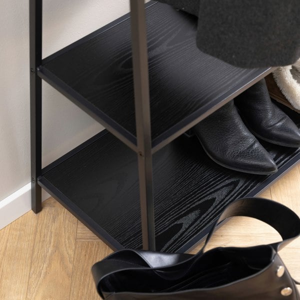 Furniture To Go Seaford Clothes Rack with 2 shelves in Black