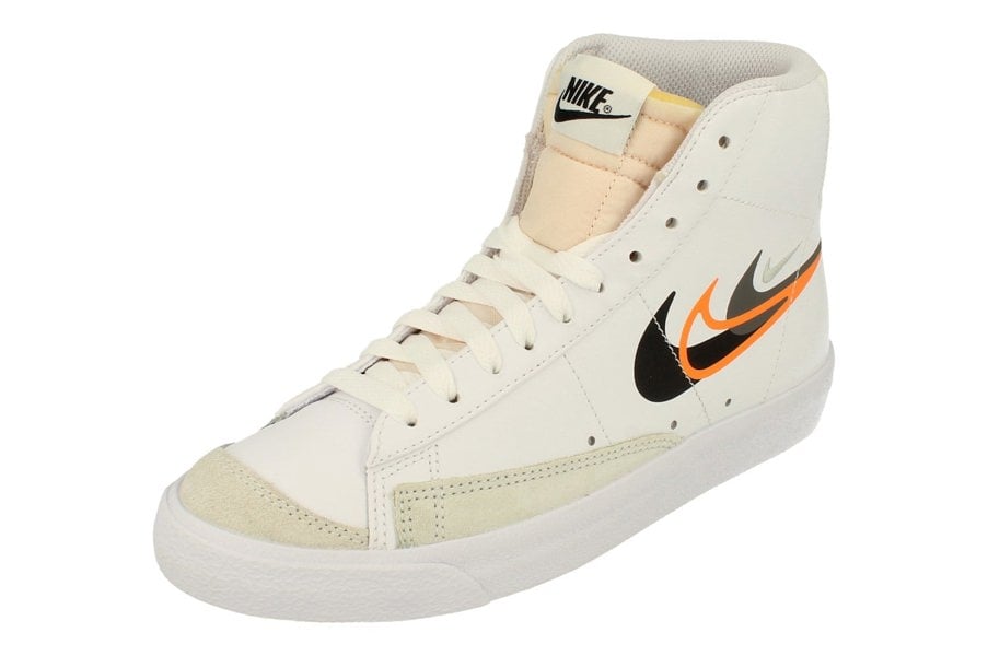 Nike Blazer Mid 77 Mens Trainers Fn7809  100 - White Black Bright Mandarin 100 - Photo 0