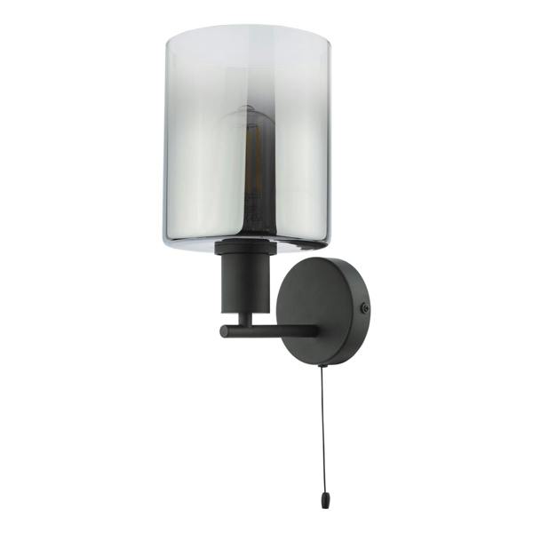 Pagazzi Lighting Marcel Matte Black & Smoked Glass Wall Light