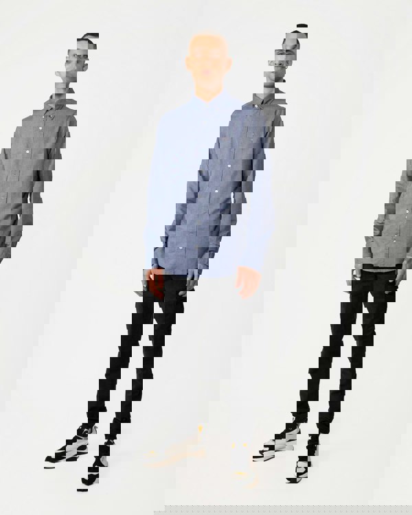 GANT Mens Slim Fit Long Sleeve Oxford Shirt - 423 Persian Blue