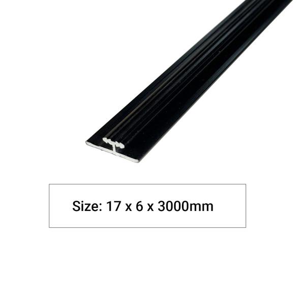 ENER-J Invisible line Aluminium Trims for 8mm Charcoal boards, Black Size: 3000 mm (Pack of 2)