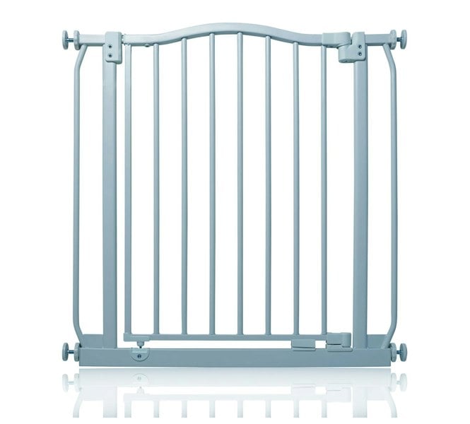Safetots Curved Top Safety Gate, 71cm - 80cm, Matt Grey, Pressure Fit Stair Gate