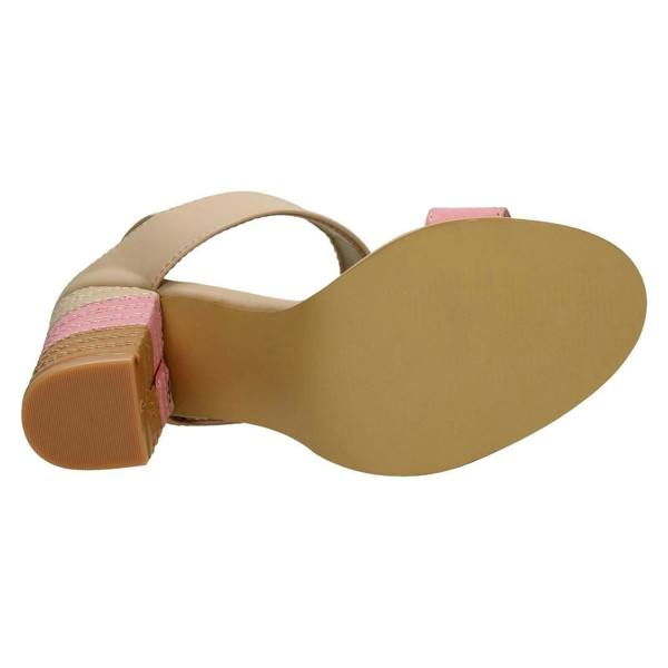 Spot On Ladies Spot On High Stitched Heel Mule Sandals