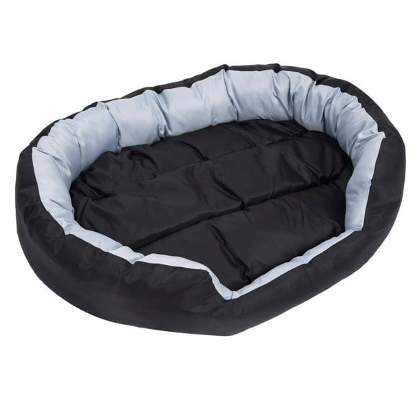 Berkfield Reversible & Washable Dog Cushion Grey and Black 110x80x23 cm