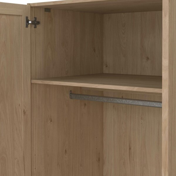 Wyld Haus Cherryfern Natural Oak Wood Wardrobe 3 Frame Doors