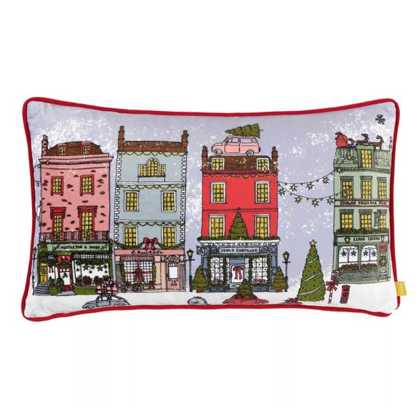 Furn Christmas Spirit Piped Velvet Cushion Cover - Multicoloured