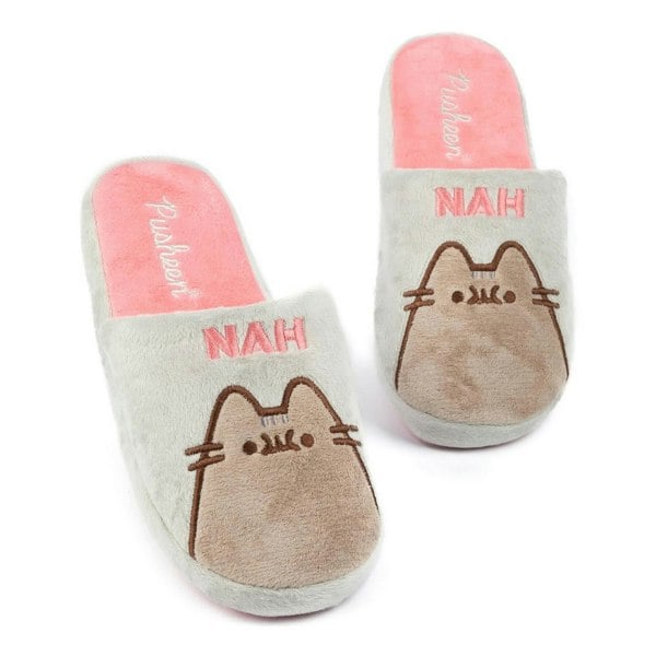 Pusheen Womens/Ladies Nah Slippers - Grey/Pink/Brown