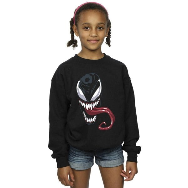 Marvel Girls Venom Face Sweatshirt - Black