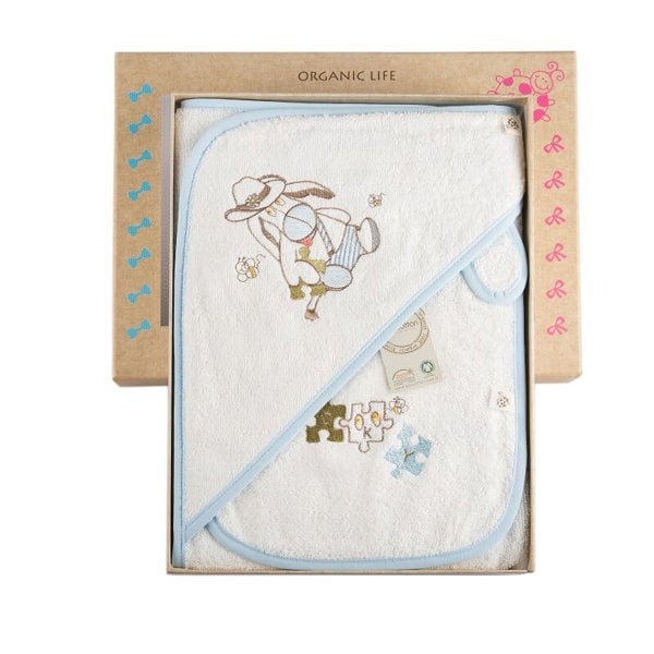 Organic cotton baby poncho set