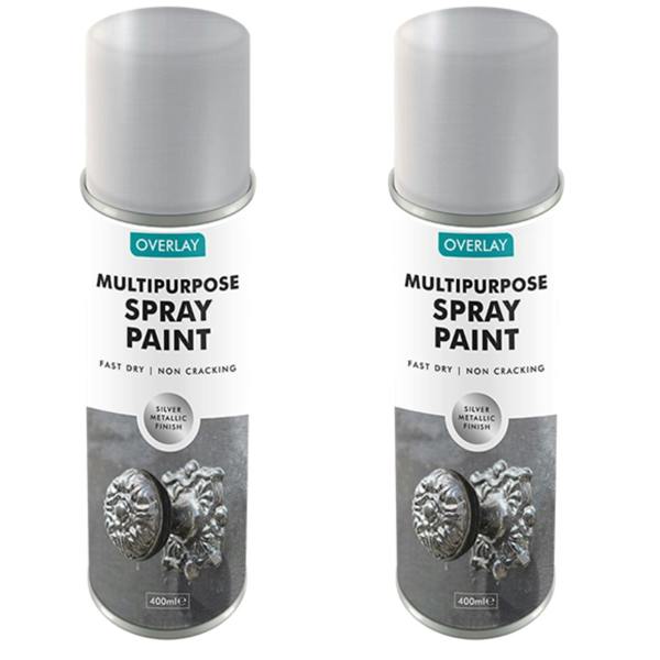 Overlay 2X Overlay Silver Metallic 400ml Professional Spray Paint