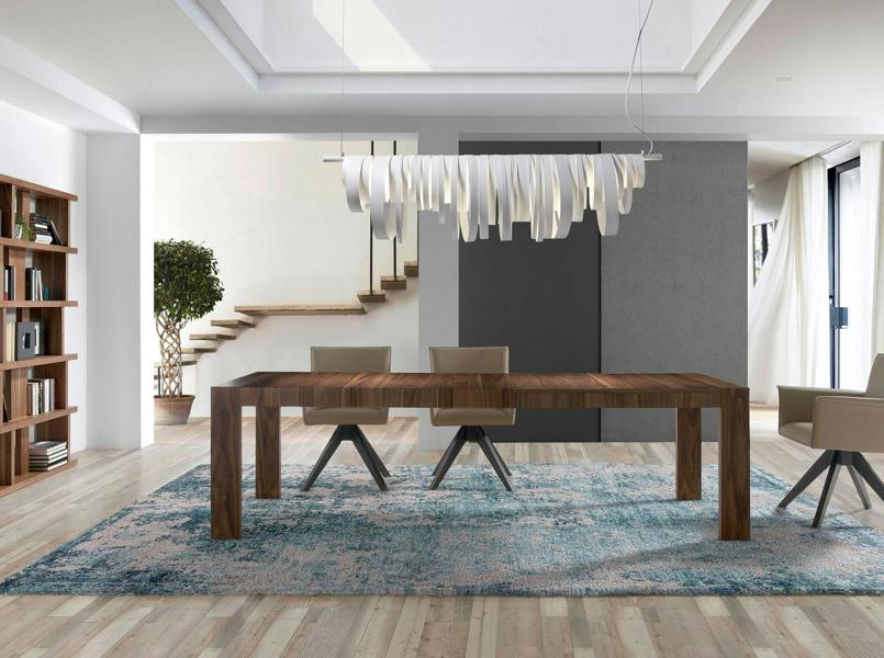 Angel Cerdá Rectangular walnut extending dining table 1012