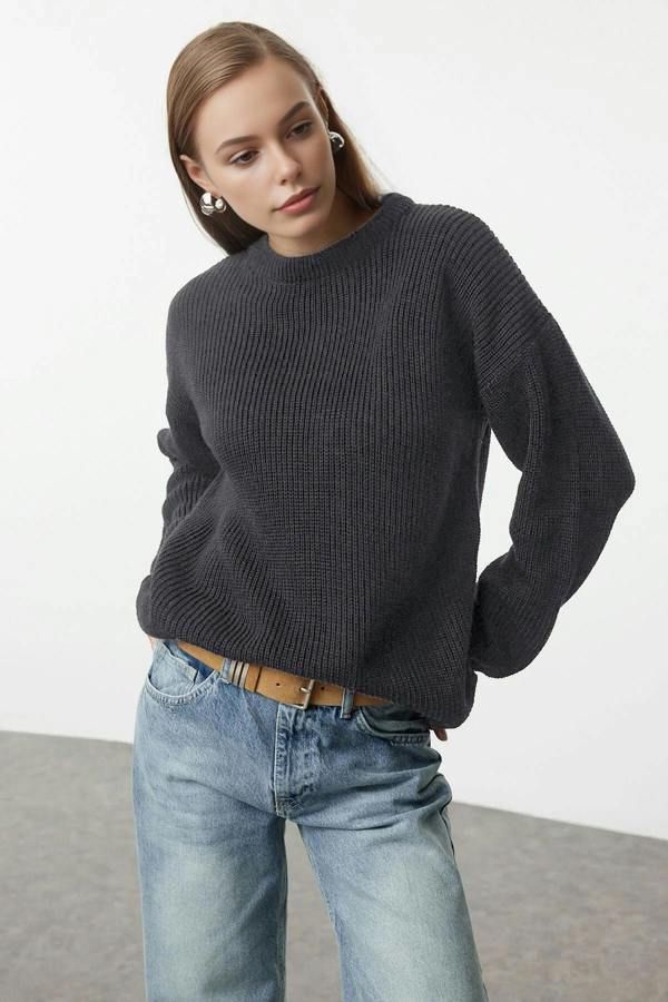 WOVCOR Ribbed Soft Textured Knit Sweater