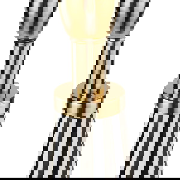 Beetlejuice Black and White Striped Conical Lamp - gold features