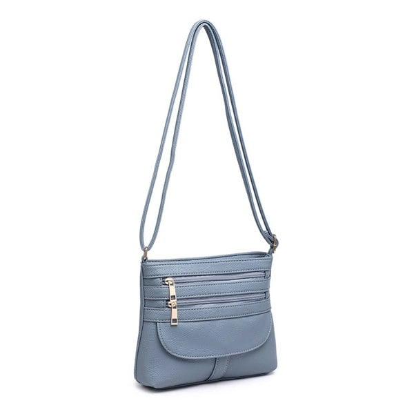 Kitise Small Slim Crossbody Messenger Bag Multilayer Zip Purse