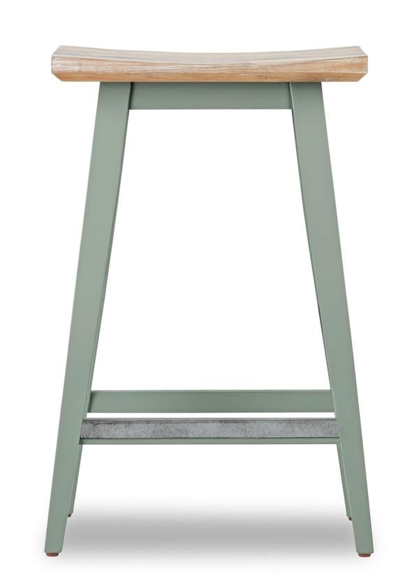 Statement Furniture Florence Wooden Bar Stool with Legs H65cm, Acacia Hardwood Rectangular Seat