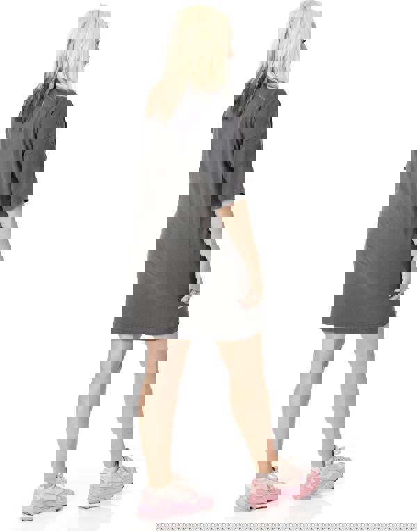 Barbie Womens Grey Pastel Print Logo Short Sleeve Skater Dress