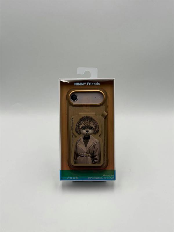 Nimmy Friends Nimmy Teddy Magnetic Combo Case with Detachable MagSafe Card Holder Stand for iPhone 17 Air 6.5" Brown - N-CXMC-KTZH-IP17-AIR-14