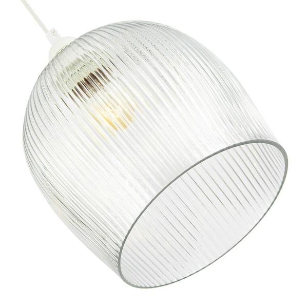 Modern Transparent Mini Line Ribbed Glass Pendant Ceiling Light Shade Image 4