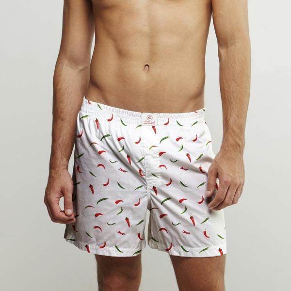 CHILLI PEPPER COTTON POPLIN PRINT BOXER SHORTS - Premium Men's Patterned Shirt by Claudio Lugli | Bold Design, Tailored Fit, Best Printed Shirts
