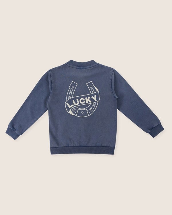 Blue Lucky Slogan Embroidered Jacket - image 6