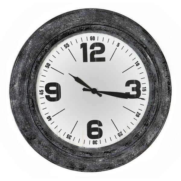 Hill Interiors Roco Wall Clock - Silver/Black - 