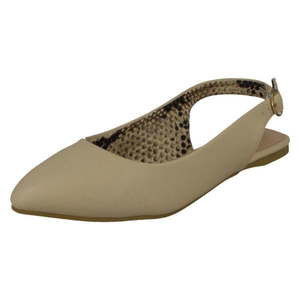 Spot On Ladies Spot On Flat Slingback Pointed Toe Shoes F80461