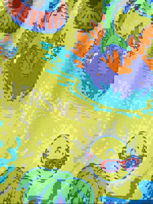 Versace Boys Silk Bermuda Shorts in Yellow