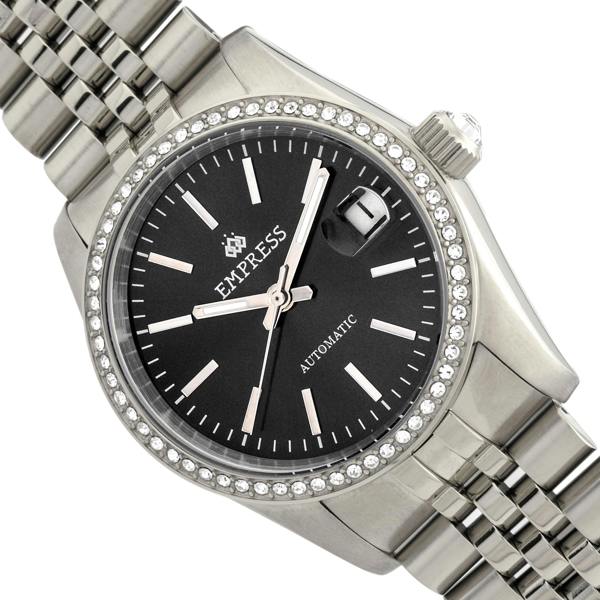 Empress Constance Automatic Bracelet Watch w/Date - Silver/Black - EMPEM1502