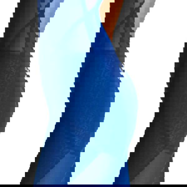 Ocean blue Arena Powerskin Carbon Glide kneeskin with royal blue mesh geometric pattern