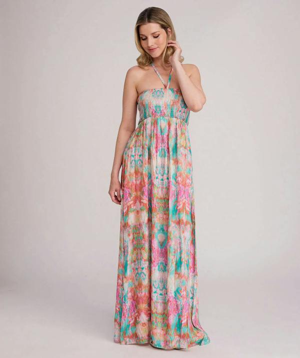 Pia Rossini Maldives - Halter Neck Maxi Beach Dress